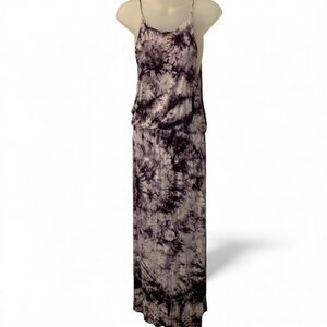 Rolla Coster Dark Purple Tie-Dye Maxi Dress (item#10035)